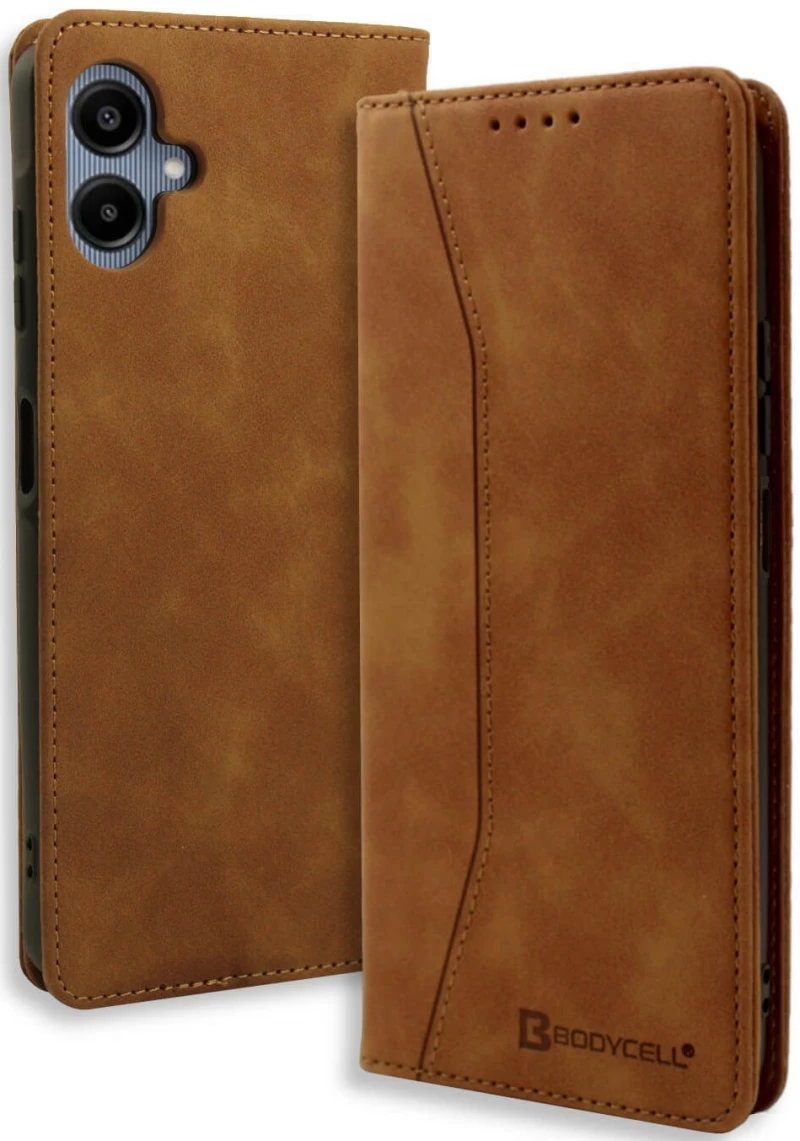 Θήκη Samsung Galaxy A06 - Bodycell Book Case Πορτοφόλι - Brown (5206015079405)