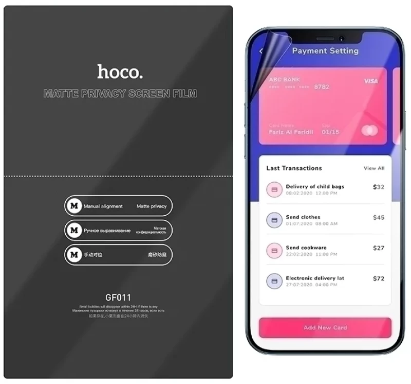 Hoco Hydrogel Pro Privacy Matte Screen Protector - Ματ Μεμβράνη Προστασίας Απορρήτου Οθόνης Apple iPhone 11 Pro Max - 0.15 mm - Matte (HOCO-FRONT-PRM-001-037)
