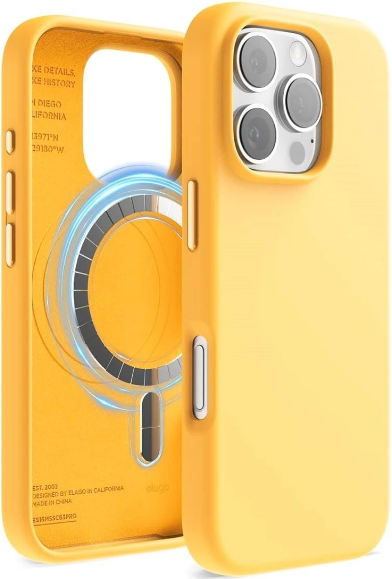 Θήκη Apple iPhone 16 Pro - Elago Magnetic Silicone Case Premium Σιλικόνης με MagSafe - Sunshine (ES16MSSC63PRO-SUN)