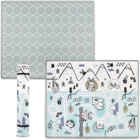 Nukido Baby Play Mat NK-342 - Αντιολισθητικό Αναδιπλούμενο Παιδικό / Βρεφικό Χαλάκι Δύο Όψεων για Δραστηριότητες / Παιχνίδι από Αφρό XPE - 150 x 180 x 1.5cm - Light Blue (5903890609078)