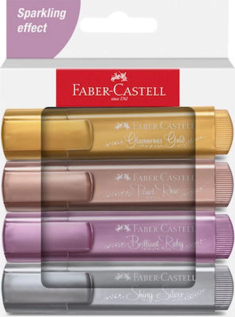Μαρκαδόροι Υπογράμμισης Faber-Castell Metallic 4τμχ 254674
