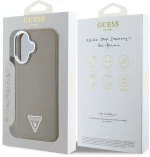 Guess “triangle Logo” Grained pu Case Θήκη Προστασίας από Δερματίνη – Iphone 16 (Καφέ – Guhmp16spgtspsw)