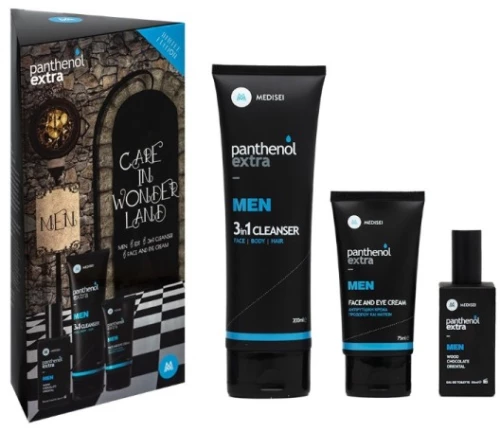Medisei Panthenol Extra Men Care In Wonderland-Limited Edi. Eau De Toilette 50ml & 3in1 Cleanser 200ml & Face And Eye Cream 75ml