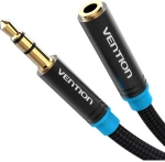 Vention Cotton Braided 3.5mm Audio Extension Cable 0.5m Black Metal Type (Vab-b06-B050-m) (Venvab-b06-B050-m)