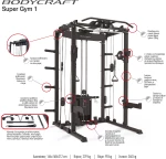 Κλωβός Power Rack με Τροχαλίες Bodycraft Super Gym 1