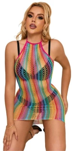 SUBBLIME - 952341 RAINBOW FISHNET BODYSTOCKING ONE SIZE