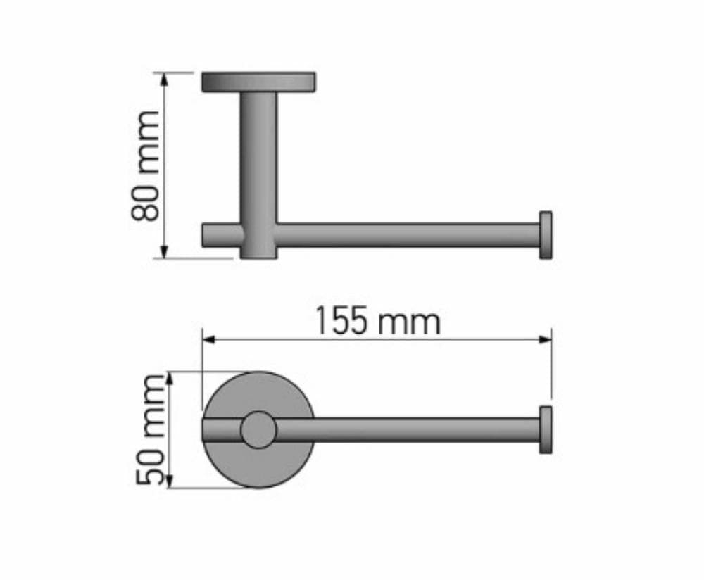 Sanco Twist Χαρτοθήκη Επιτοίχια Μεταλλική Μαύρο Ματ 14306-M116