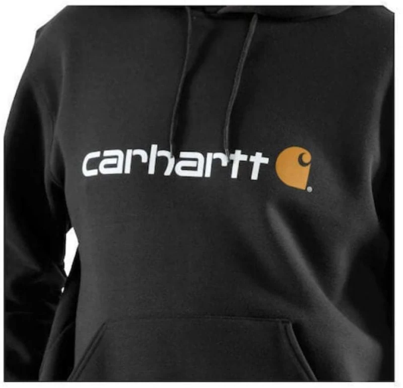 Φούτερ Μπλούζα Signature Logo Hooded Black CARHARTT 100074-001