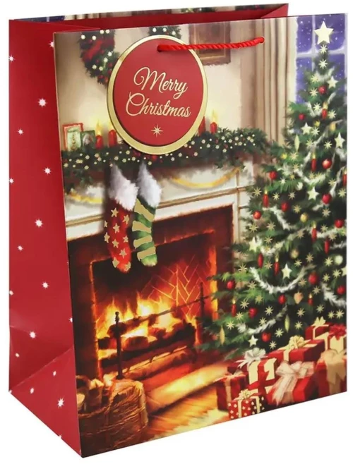 Τσαάντα Δώρου 27χ33χ14 Xmas Foil Τζάκι