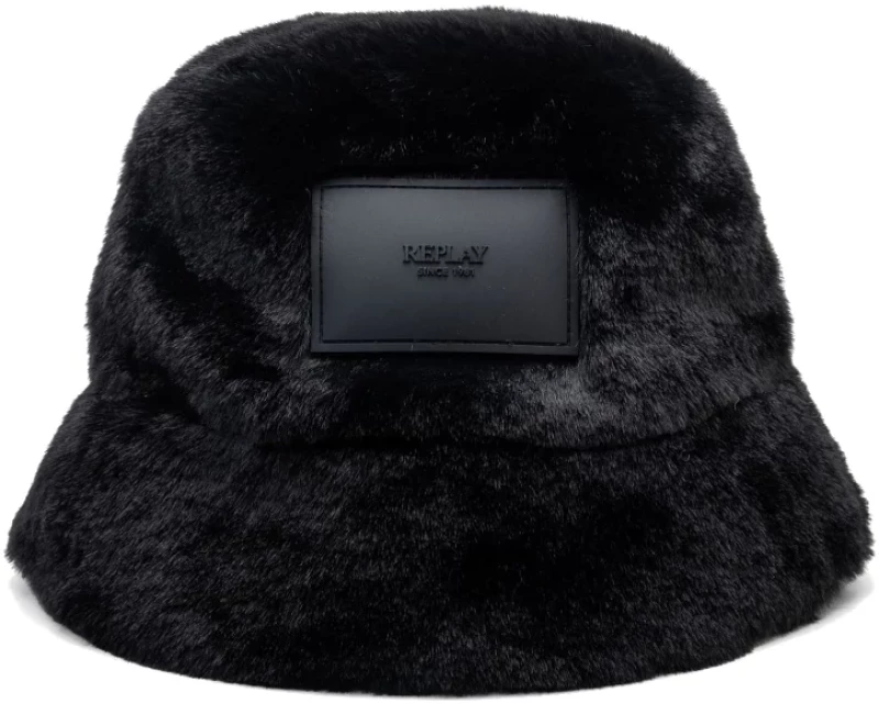 Replay Woman FAUX FUR BUCKET Black HAT