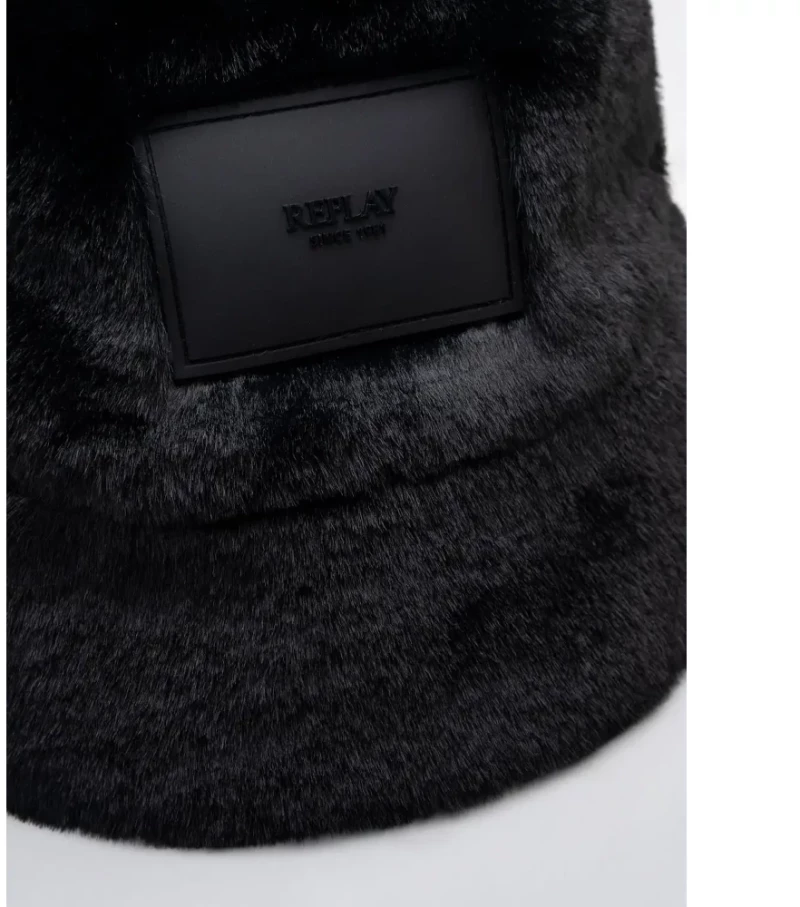 Replay Woman FAUX FUR BUCKET Black HAT