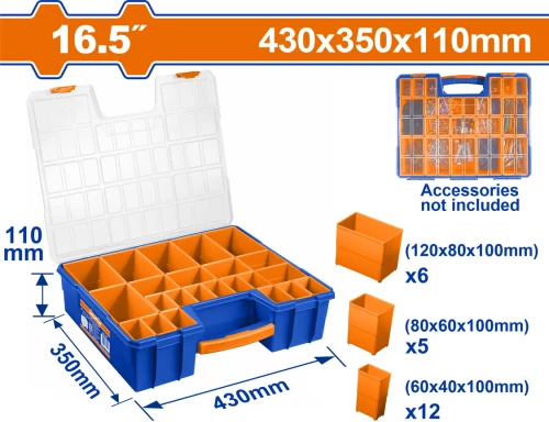 Ταμπακιέρα εργαλείων 16.5" / 43x35x11εκ. WADFOW WTB1622