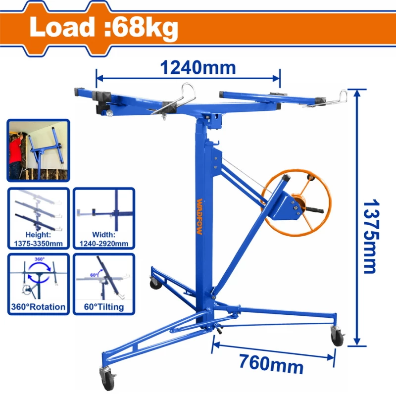 Ανυψωτικό γυψοσανίδας 68Kg 1375-3350mm WADFOW WJSQ1168