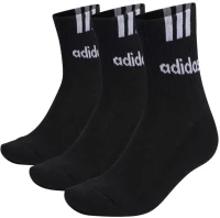 Κάλτσες Adidas 3-Stripes Linear Half-Crew Cushioned Socks Μαύρο / Λευκό  Μαύρο Λευκό