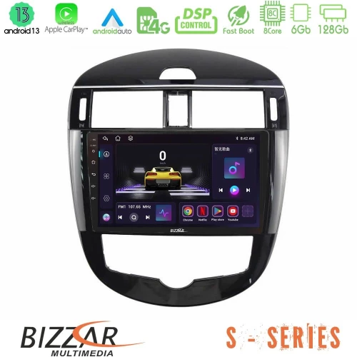 Bizzar S Series Nissan Pulsar 2015-2018 8core Android13 6+128GB Navigation Multimedia Tablet 9" U-S-NS2244
