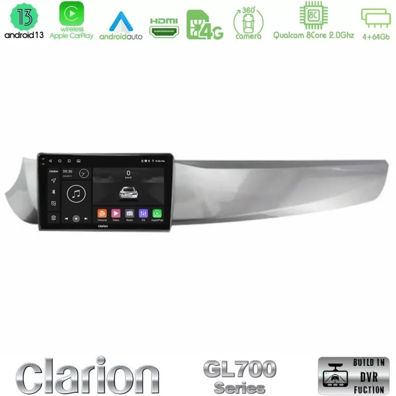 Clarion GL700 Series Alfa Romeo Giulietta 2010-2014 8Core Android13 4+64GB Navigation Multimedia Tablet 9" Με Carplay & Android  U-GL7-AR1799