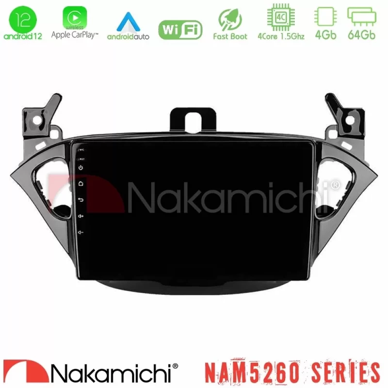 Nakamichi NAM5260 Series 4Core Android12 4+64GB Opel Corsa E/Adam Navigation Multimedia Tablet 9" Με Carplay & Android Auto U-N44-OP0425