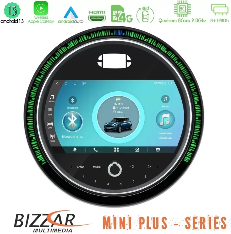 Bizzar OEM Mini Countryman F60 8core Android13 8+128GB Navigation Multimedia System 9" (New 2024 Style) U-MN-8805