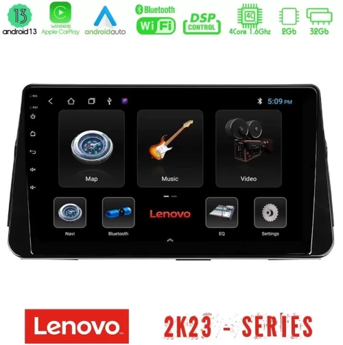 Lenovo Car Pad Nissan Micra K14 4Core Android 13 2+32GB Navigation Multimedia Tablet 9" U-LEN-NS1046