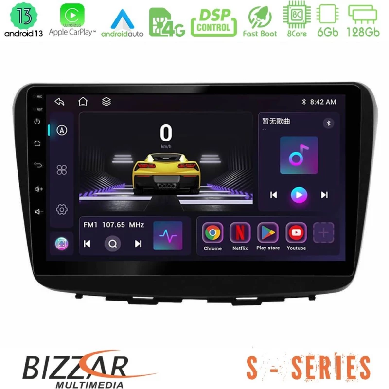 Bizzar S Series Suzuki Baleno 2016-2021 8core Android13 6+128GB Navigation Multimedia Tablet 9" U-S-SZ0513