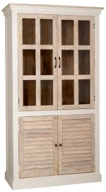 ΞΥΛΙΝΗ ΔΙΠΛΗ ΡΑΦΙΕΡΑ ΜΕ ΓΥΑΛΙ 105x45x200EK 85265