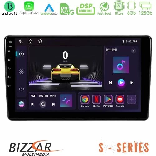 Bizzar S Series Alfa Romeo 159/Brera/Spider 8Core Android13 6+128GB Navigation Multimedia Tablet 9" U-S-AR2863