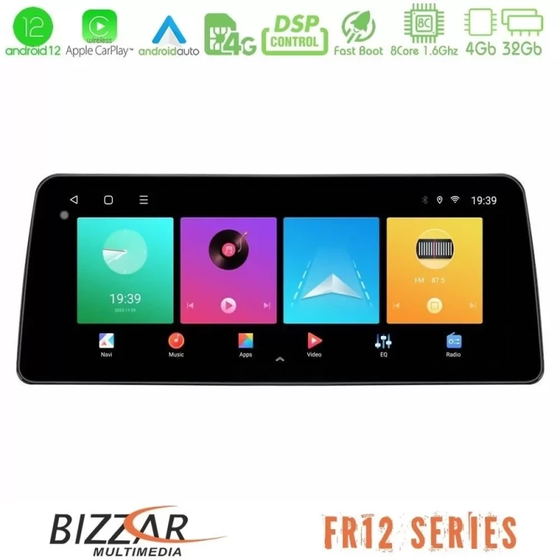 Bizzar Car Pad FR12 Series Ford Transit Custom 2019-2024 8core Android 12 4+32GB Navigation Multimedia Tablet 12.3" U-FR12-FD1519