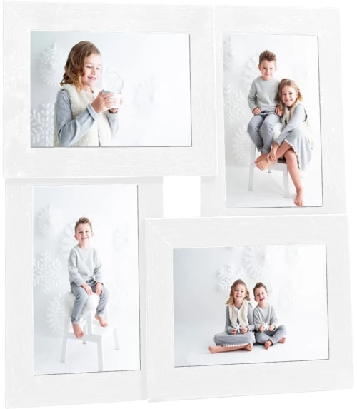 Πλαίσιο Φωτογραφιών Κολάζ Λευκό για Φωτ. 4 x (10 x 15 εκ.) MDF Λευκό 332772