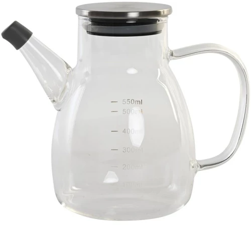 Λαδιέρα DKD Home Decor 17 x 10 x 15,5 cm Ασημί Ανοξείδωτο ατσάλι 550 ml Βοροπυριτικό γυαλί S3041379