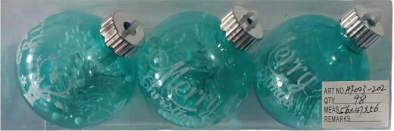 Σετ Χριστουγεννιάτικες μπάλες - 8cm - 3pcs - 232020 232020