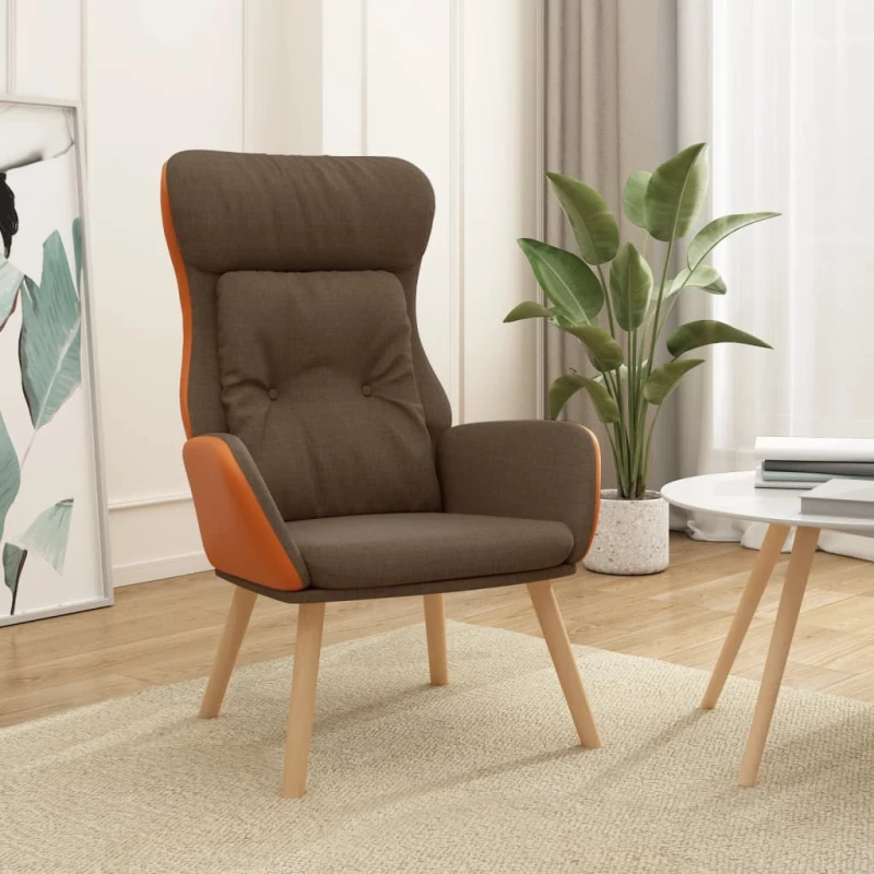 Πολυθρόνα Relax Καφέ από Ύφασμα και PVC Καφέ 341304