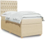Κρεβάτι Boxspring με Στρώμα Κρεμ 80 x 200 εκ. Υφασμάτινο Κρεμ 3291895