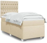 Κρεβάτι Boxspring με Στρώμα Κρεμ 80 x 200 εκ. Υφασμάτινο Κρεμ 3290327