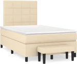 Κρεβάτι Boxspring με Στρώμα Κρεμ 120x190 εκ. Υφασμάτινο Κρεμ 3270360