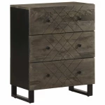 Μπουφές Μαύρο 60x33x75 cm Μασίφ Ξύλο Μάνγκο Μαύρο 4017687