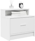 Κομοδίνο με συρτάρι Λευκό 51x31x47 cm Λευκό 858668