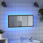 LED Καθρέφτης Μπάνιου Καφέ Δρυς 100x8,5x37 εκ. Επεξεργ. Ξύλο Καφέ δρυς 856274