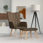 Πολυθρόνα Relax Καφέ Υφασμάτινη με Σκαμπό Καφέ 327537