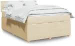 Κρεβάτι Boxspring με Στρώμα Κρεμ 140x190 εκ. Υφασμάτινο Κρεμ 3289749
