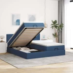 Οθωμανικό κρεβάτι με στρώματα μπλε 180x200cm ύφασμα Μπλε 3311979