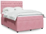 Κρεβάτι Boxspring με Στρώμα Ροζ 160x200 εκ. Βελούδινο Ροζ 3292393