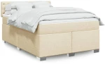 Κρεβάτι Boxspring με Στρώμα Κρεμ 160x200 εκ. Υφασμάτινο Κρεμ 3285951