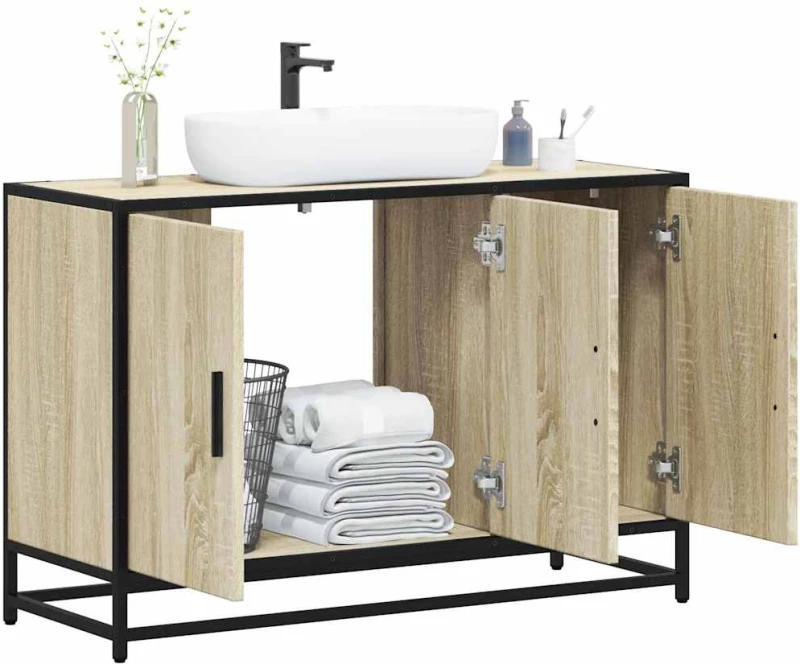 Ντουλάπι νιπτήρα μπάνιου Sonoma Oak 90x33x60 cm Sonoma Δρυς 849270