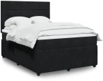 Κρεβάτι Boxspring με Στρώμα Μαύρο 140x190 εκ. Βελούδινο Μαύρο 3292336