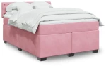 Κρεβάτι Boxspring με Στρώμα Ροζ 140x190 εκ. Βελούδινο Ροζ 3288617