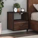 Κομοδίνο επίτοιχο ντουλάπι καφέ δρυς 40x31x39,5 cm Καφέ δρυς 848742