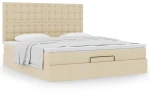 Οθωμανικό κρεβάτι με στρώμα Cream 180x200cm ύφασμα Κρεμ 3313346