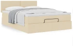 Οθωμανικό κρεβάτι με στρώμα Cream 140x190cm ύφασμα Κρεμ 3311378