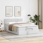 Οθωμανικό κρεβάτι με στρώμα Λευκό 140x190cm Faux Leather Λευκό 3311304