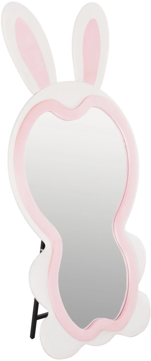 ΠΑΙΔΙΚΟΣ ΚΑΘΡΕΦΤΗΣ ΔΑΠΕΔΟΥ BUNNY HM4489.01 MDF ΡΟΖ & ΛΕΥΚΟ-ΜΑΥΡΟ STAND 80x162Υεκ.